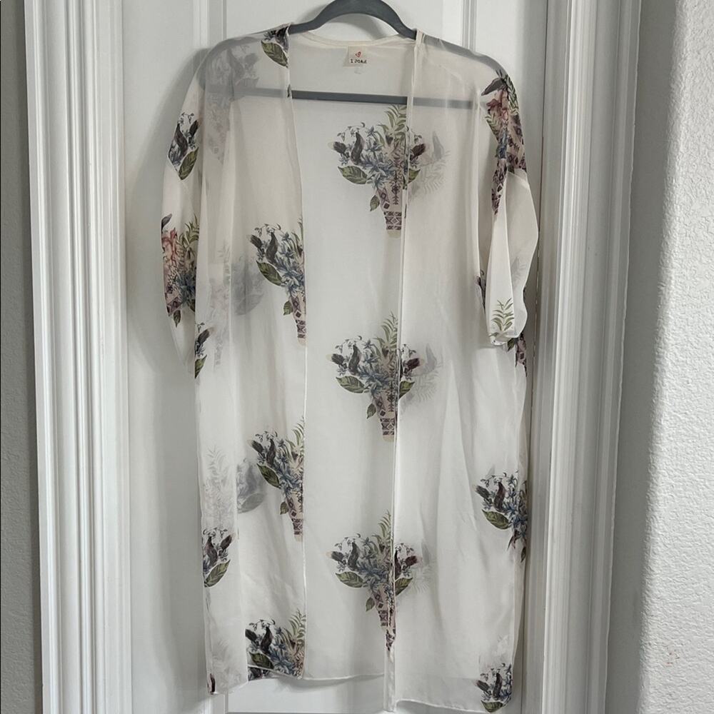 J.O.A. White Sheer Kimono One Size
